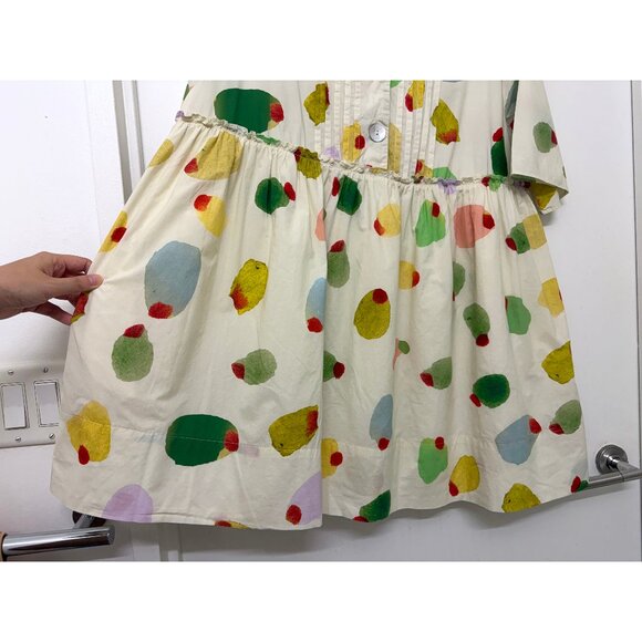 Rachel Antonoff Filthy Martini Olive Print Howard Babydoll Mini Dress M - Picture 8 of 15